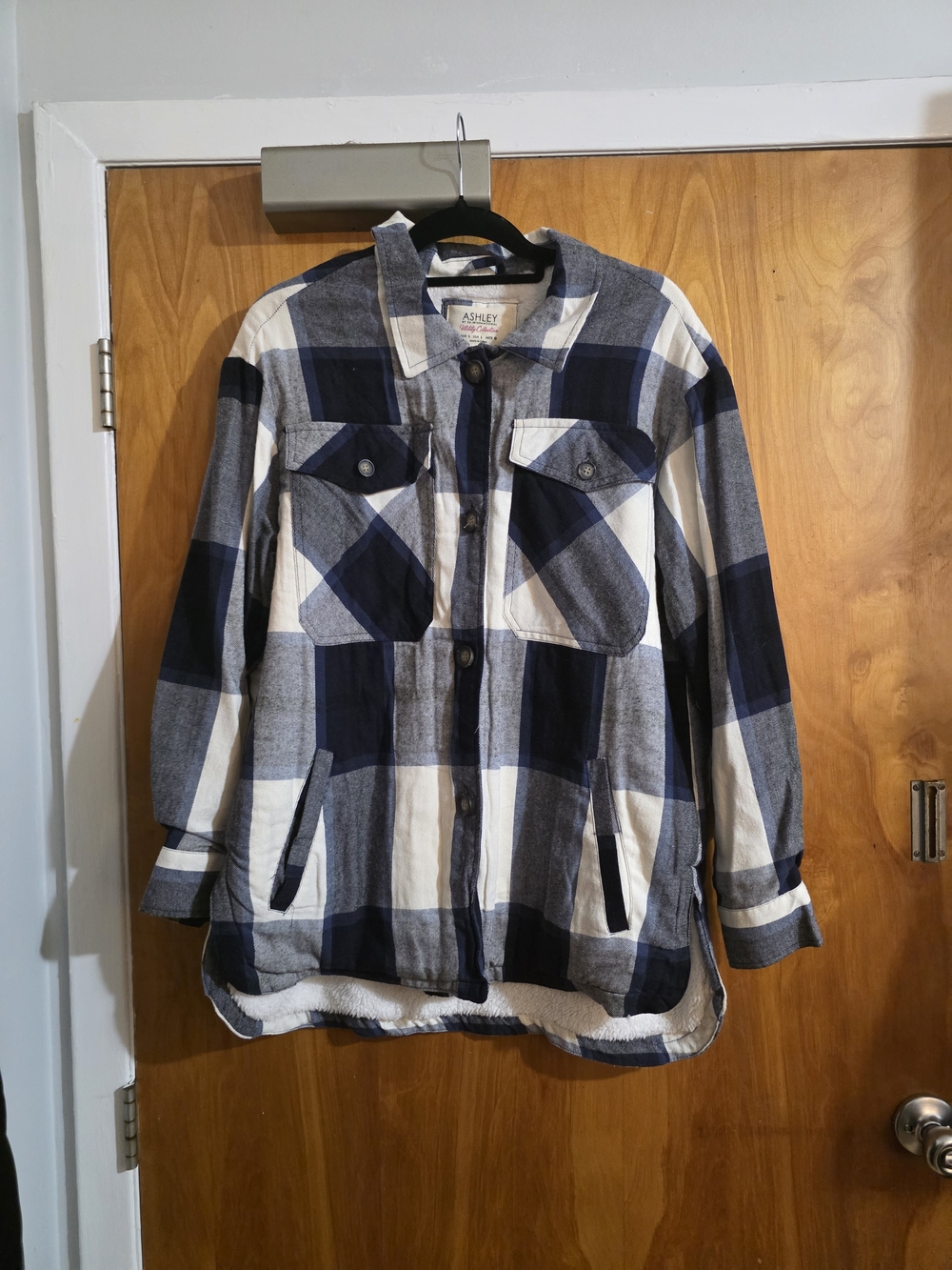 Womens Blue Flannel Shacket